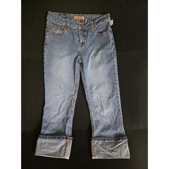 Paris Blues Denim - PARIS BLUES Women's Light Wash Denim Jeans Straight Leg Rise Cropped SZ 7, 28x21